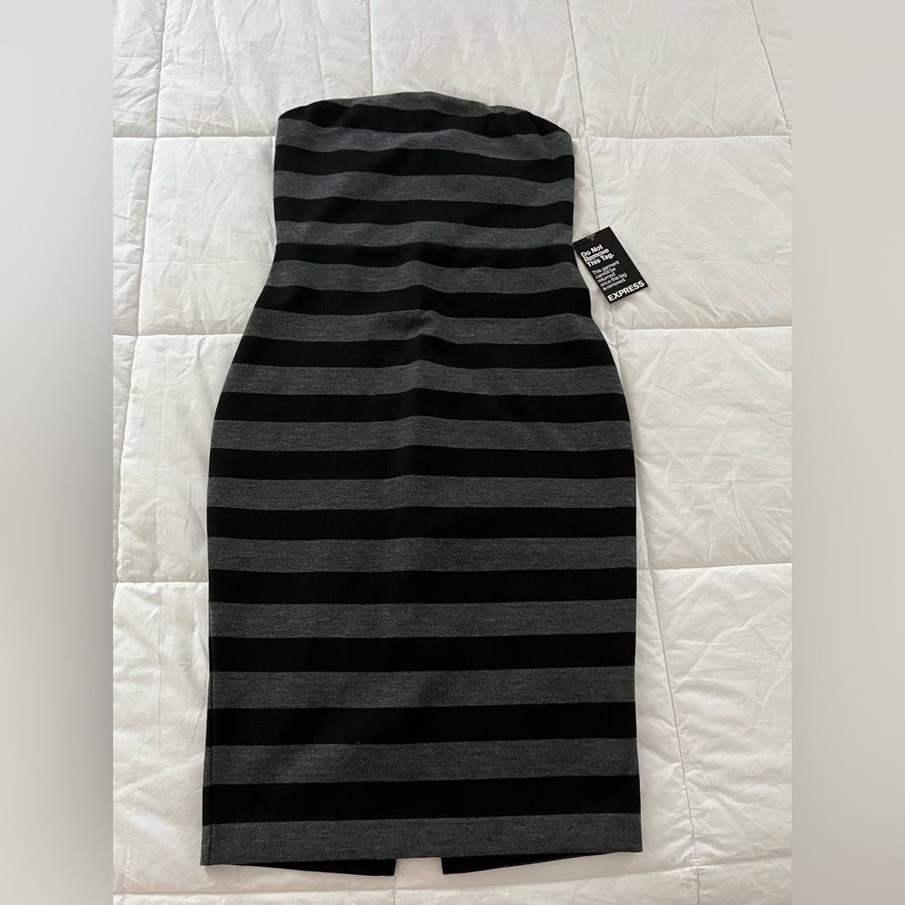Express Black and Gray Tube Dress